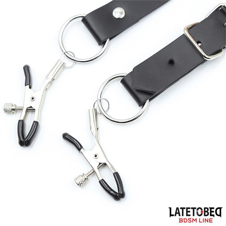 Leg Bondage Strap with Clitoris Clamps - 8436615001484 - Teknashop Ltd