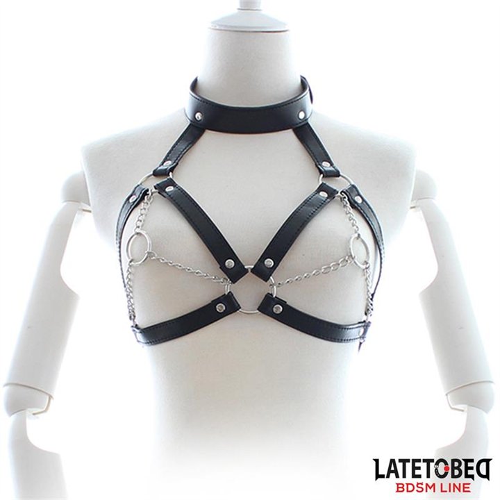 Bondage Harness with Open Cups and Chains - 8436615001552 - Teknashop Ltd