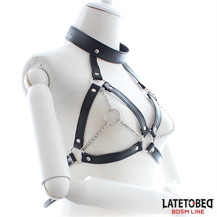 Bondage Harness with Open Cups and Chains - 8436615001552 - Teknashop Ltd