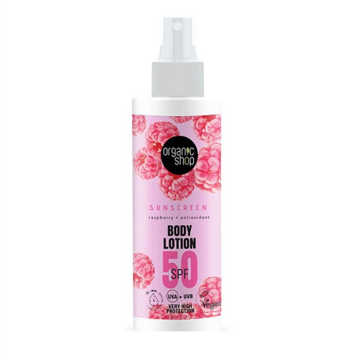 Organic Shop Raspberry Locion Corporal Spf50 150ml - unisex - Teknashop Ltd