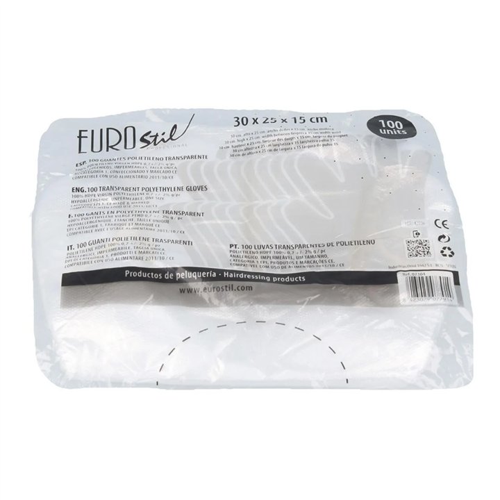 Eurostil Transparentes Guantes Desechables Bolsa 100un - unisex - Teknashop Ltd
