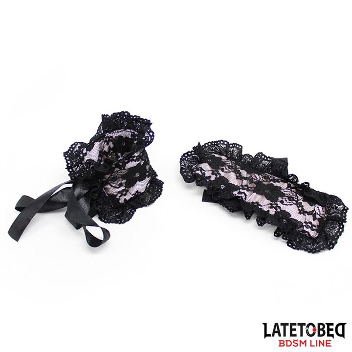 2 Piece Set Lace lindfold and Handcuffs - 8436615001712 - Teknashop Ltd