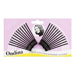 Eurostil Acanalado Clips Acero Con Bolita Negra 50mm Pack 1un - unisex - Teknashop Ltd