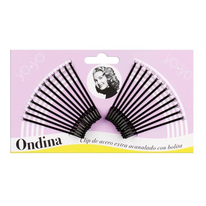 Eurostil Acanalado Clips Acero Con Bolita Negra 50mm Pack 1un - unisex - Teknashop Ltd