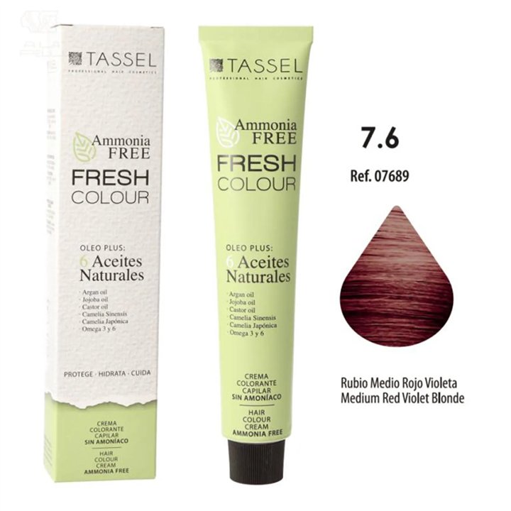 Eurostil Fresh Colour Crema Decolorante 7,6 Rubio Medio Rojo Violeta Sin Amoniaco 1un - unisex - Teknashop Ltd