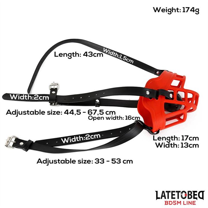 Muzzle with Breathable Gag Ball - 8436615001798 - Teknashop Ltd