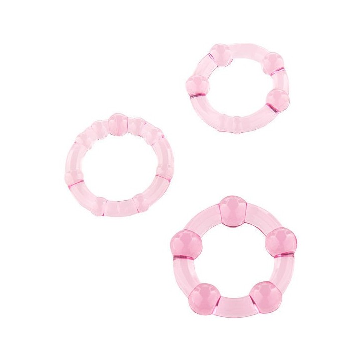 SEVEN CREATIONS - SET OF THREE PINK PENIS RINGS - D-221987 - Teknashop Ltd