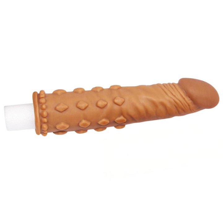 Penis Sleeve Add 2 Pleasure X Tender Brown - LO-LV1054 - Teknashop Ltd