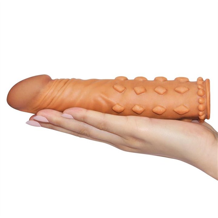 Penis Sleeve Add 2 Pleasure X Tender Brown - LO-LV1054 - Teknashop Ltd