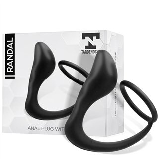 Randal Butt Plug with Penis Ring Silicone Black - T-132 - Teknashop Ltd