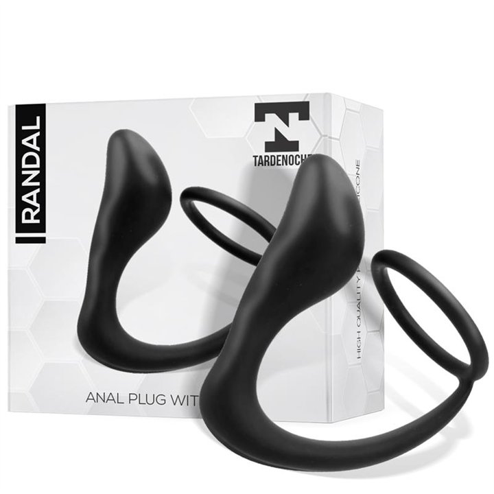 Randal Butt Plug with Penis Ring Silicone Black - T-132 - Teknashop Ltd