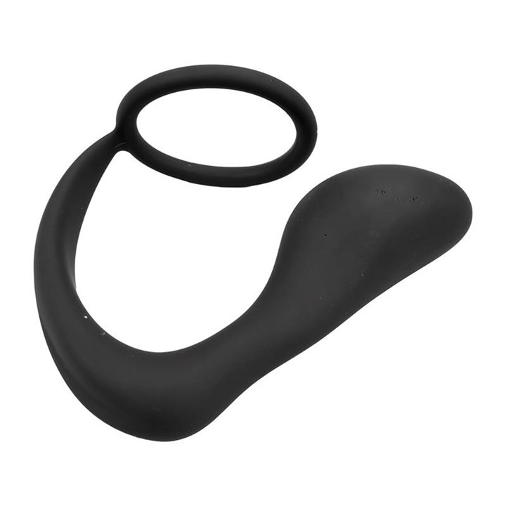 Randal Butt Plug with Penis Ring Silicone Black - T-132 - Teknashop Ltd