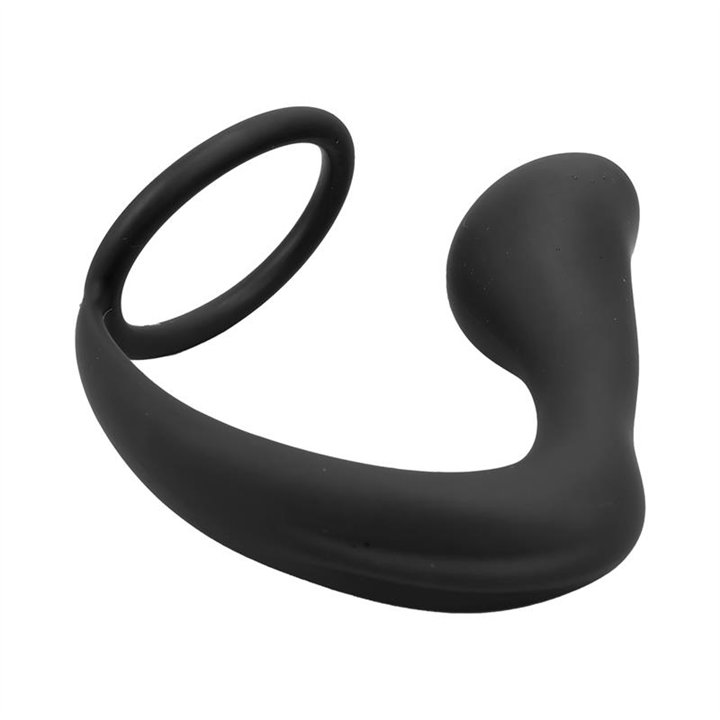 Randal Butt Plug with Penis Ring Silicone Black - T-132 - Teknashop Ltd