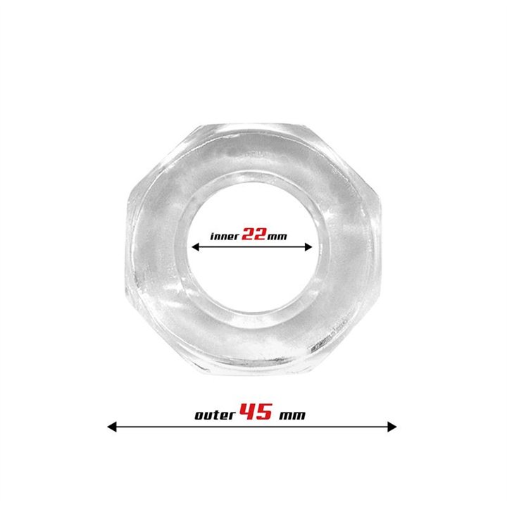 Cock Ring Super Flexible Polygon 2.2 cm Clear - BR-776 - Teknashop Ltd