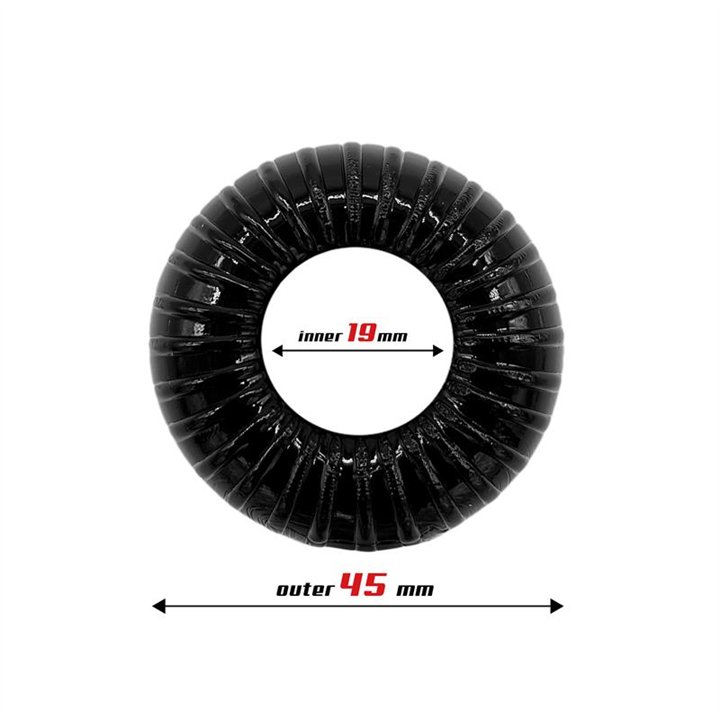 Cock Ring Super Flexible and Resistant Striped 1.9 cm Black - BR-769 - Teknashop Ltd