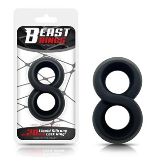 Double Penis Ring 100% Liquid Silicone 2 cm Black - BR-767 - Teknashop Ltd