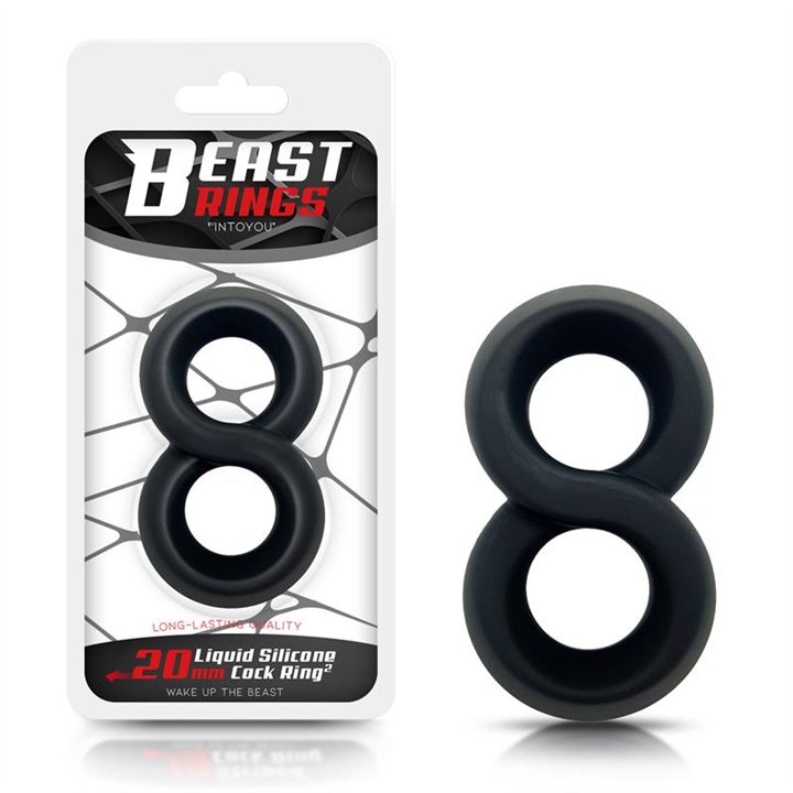 Double Penis Ring 100% Liquid Silicone 2 cm Black - BR-767 - Teknashop Ltd