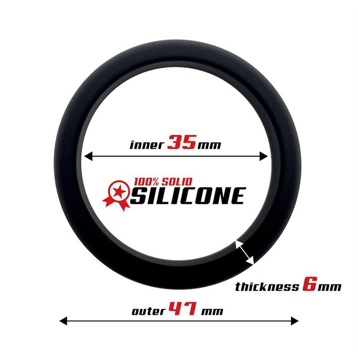 Cock Ring Solid Silicone 3.5 cm Black - BR-760 - Teknashop Ltd