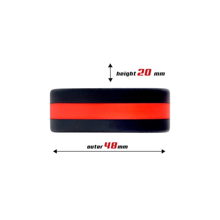 Penis Ring 100% Solid Silicone 3.6 cm Red and Black - BR-774 - Teknashop Ltd