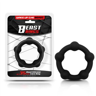 Bead Solid Cock Ring Silicone 3.5 cm Black - BR-764 - Teknashop Ltd