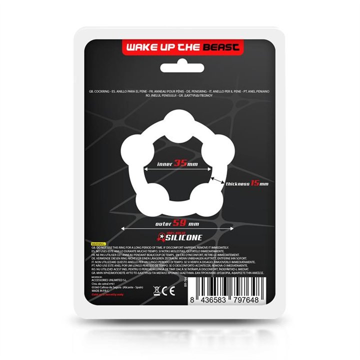 Bead Solid Cock Ring Silicone 3.5 cm Black - BR-764 - Teknashop Ltd