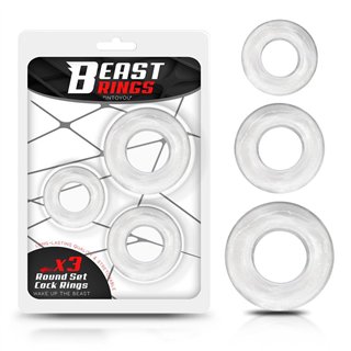 Set of 3 Cock Rings Flexible Clear - BR-778 - Teknashop Ltd