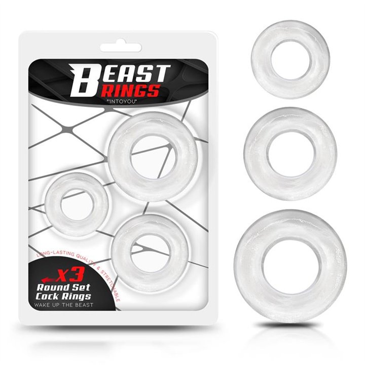 Set of 3 Cock Rings Flexible Clear - BR-778 - Teknashop Ltd