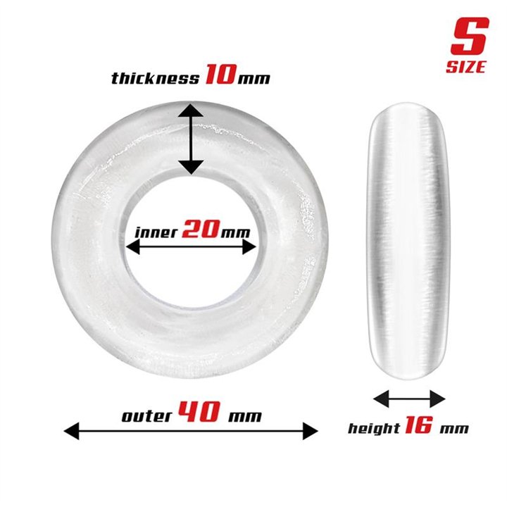 Set of 3 Cock Rings Flexible Clear - BR-778 - Teknashop Ltd