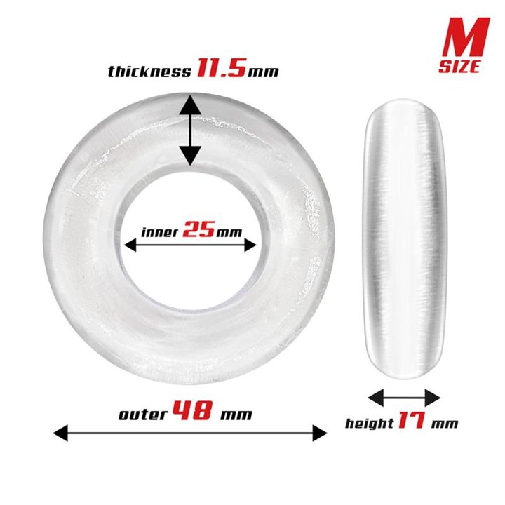 Set of 3 Cock Rings Flexible Clear - BR-778 - Teknashop Ltd