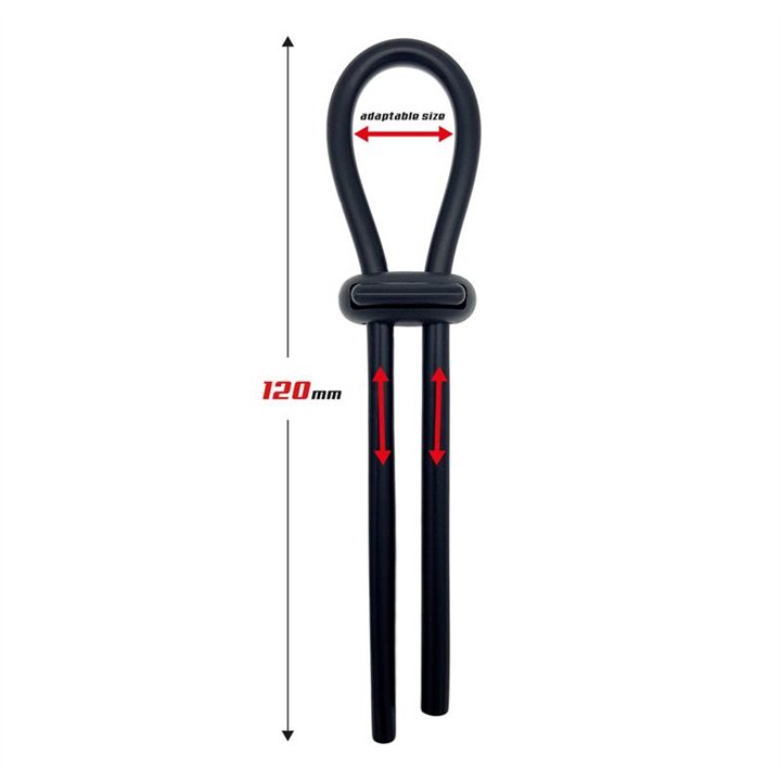 Adjustable Lasso Cock Ring Solid Silicone Black - BR-768 - Teknashop Ltd
