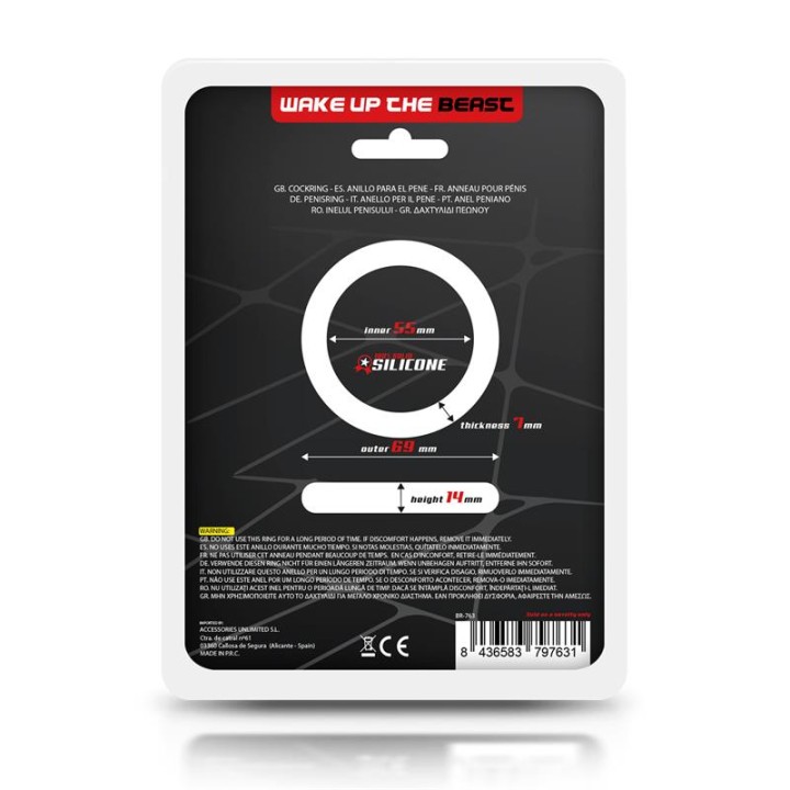 Cock Ring Solid Silicone 5.5 cm Black - BR-763 - Teknashop Ltd