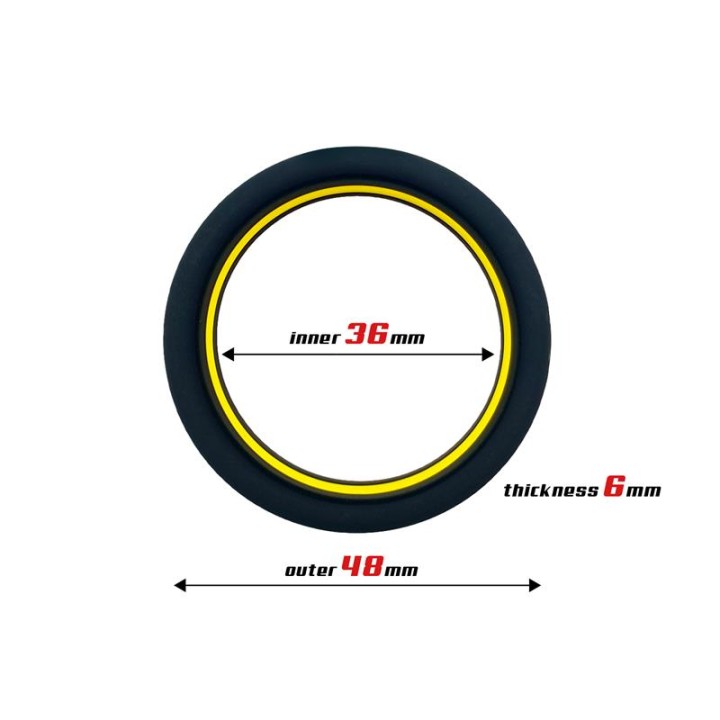 Penis Ring 100% Solid Silicone 3.6 cm Yellow and Black - BR-765 - Teknashop Ltd