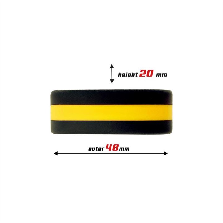 Penis Ring 100% Solid Silicone 3.6 cm Yellow and Black - BR-765 - Teknashop Ltd