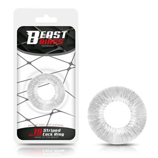 Cock Ring Super Flexible Striped 1.9 cm Clear - BR-775 - Teknashop Ltd