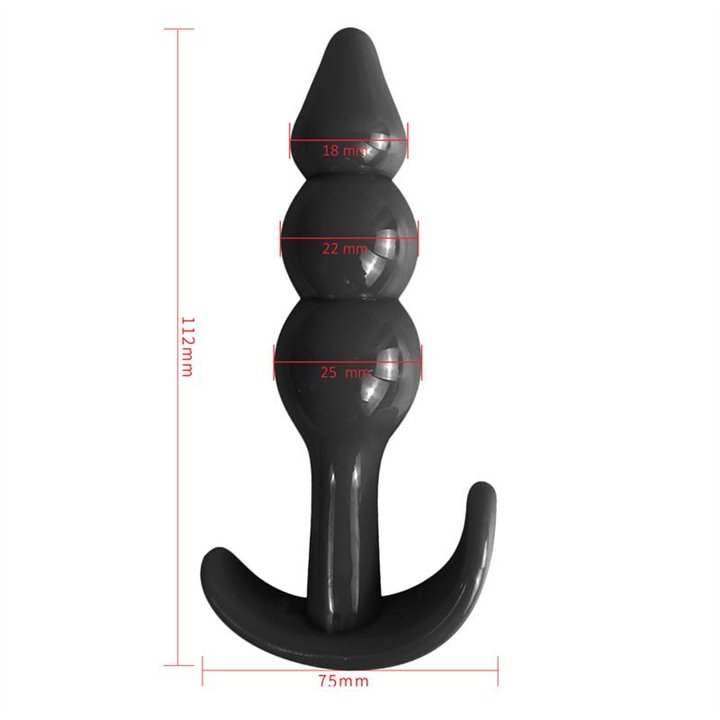 Gevil Anchor Butt Plug Black - LT-555 - Teknashop Ltd