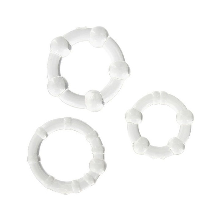 SEVEN CREATIONS - SET OF THREE TRANSPARENT PENIS RINGS - D-221991 - Teknashop Ltd