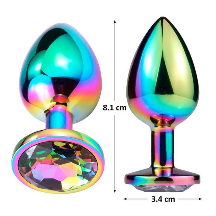 Space Journey Multicolor Butt Plug with Jewel Size M - AD-296 - Teknashop Ltd
