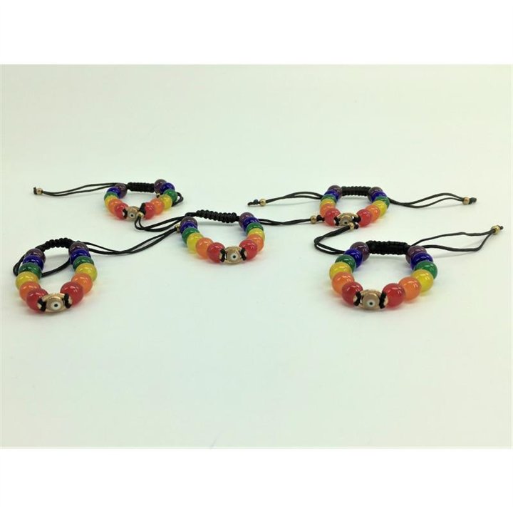 LGBT+ Pride and Turquish Eye Bracelet - 8412345045141 - Teknashop Ltd