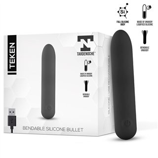 Teken Bendable Vibrating Bullet Liquid Silicone Unibody Magnetic USB - T-012 - Teknashop Ltd