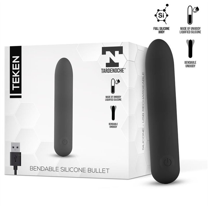 Teken Bendable Vibrating Bullet Liquid Silicone Unibody Magnetic USB - T-012 - Teknashop Ltd