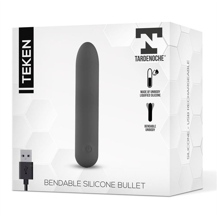 Teken Bendable Vibrating Bullet Liquid Silicone Unibody Magnetic USB - T-012 - Teknashop Ltd