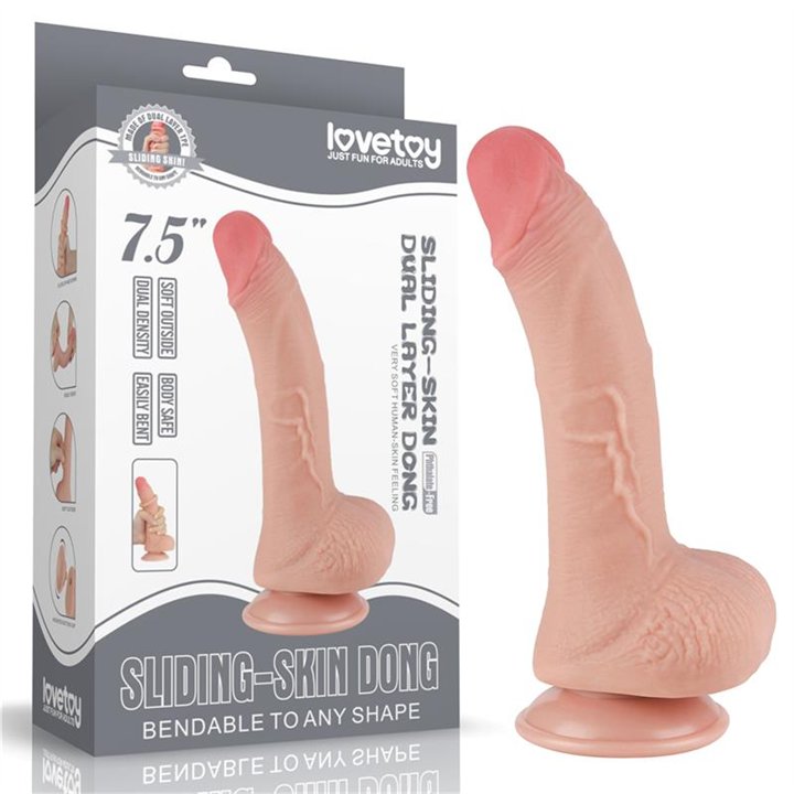 Sliding Skin Dual Layer Dildo 7.5 - LO-LV317202 - Teknashop Ltd