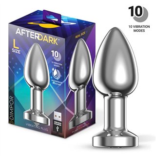 Dimpor Chrome Anal Plug with Vibration and Magnetic USB Size L - AD-549 - Teknashop Ltd