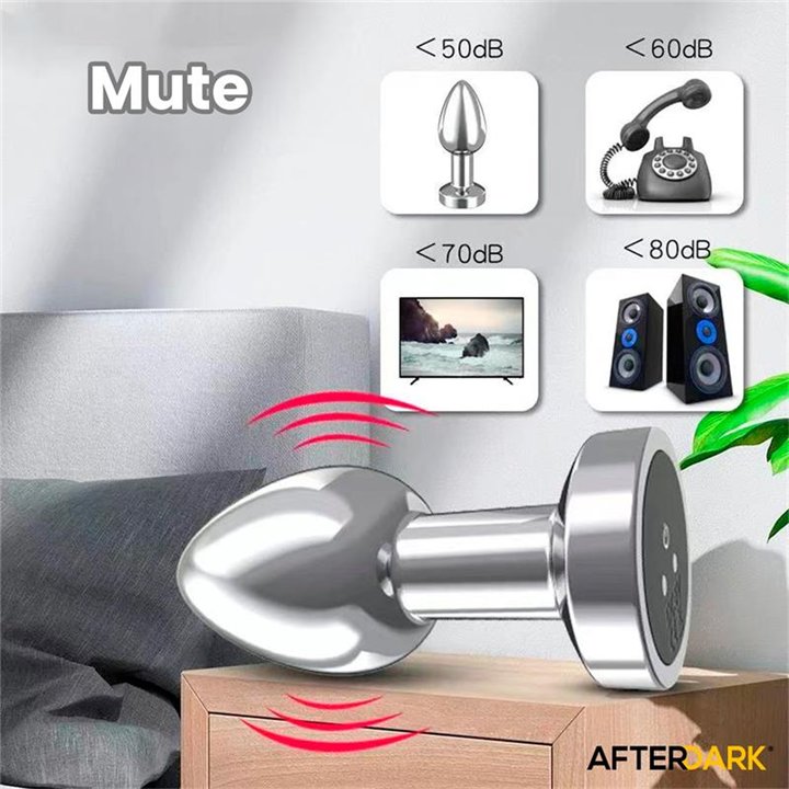 Dimpor Chrome Anal Plug with Vibration and Magnetic USB Size L - AD-549 - Teknashop Ltd