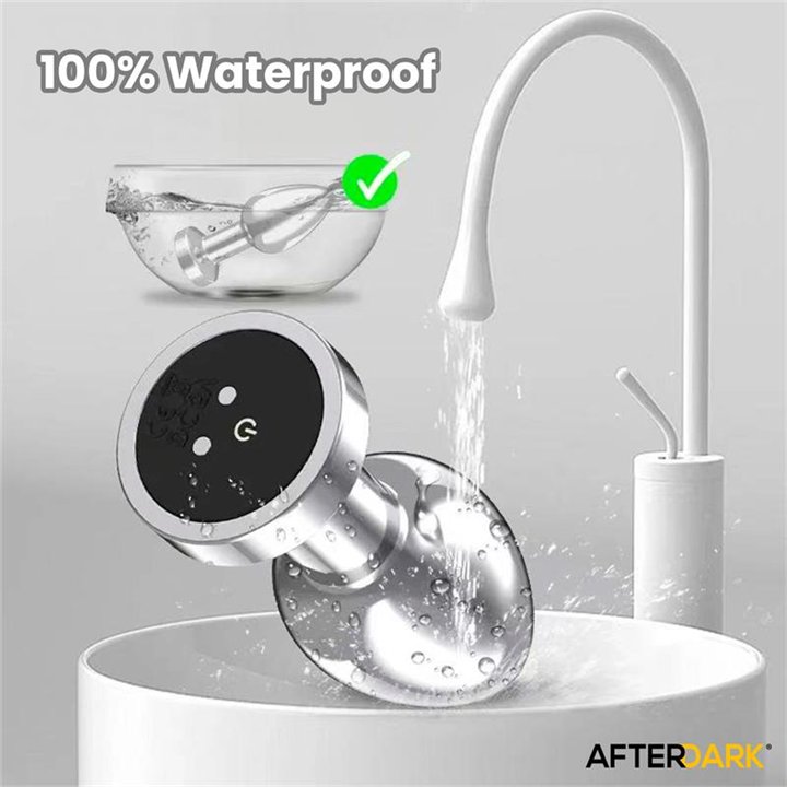Dimpor Chrome Anal Plug with Vibration and Magnetic USB Size L - AD-549 - Teknashop Ltd