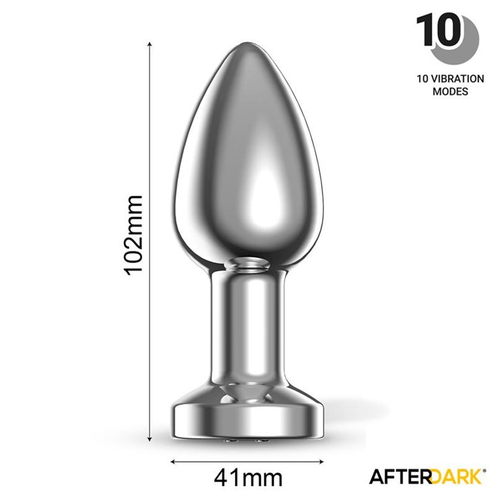 Dimpor Chrome Anal Plug with Vibration and Magnetic USB Size L - AD-549 - Teknashop Ltd