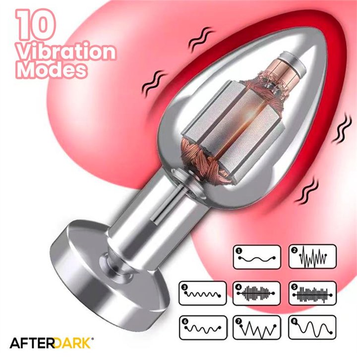 Dimpor Chrome Anal Plug with Vibration and Magnetic USB Size S - AD-551 - Teknashop Ltd