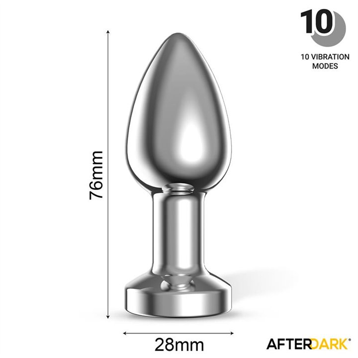 Dimpor Chrome Anal Plug with Vibration and Magnetic USB Size S - AD-551 - Teknashop Ltd