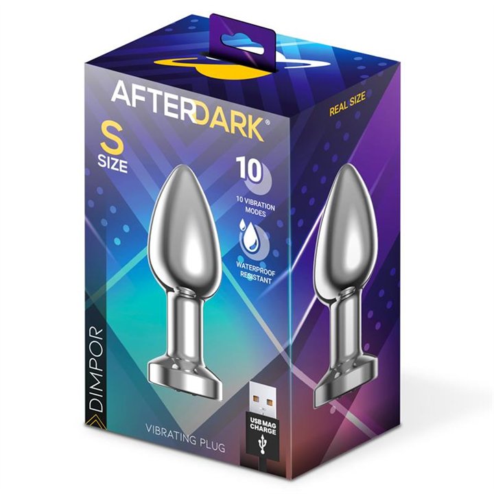 Dimpor Chrome Anal Plug with Vibration and Magnetic USB Size S - AD-551 - Teknashop Ltd