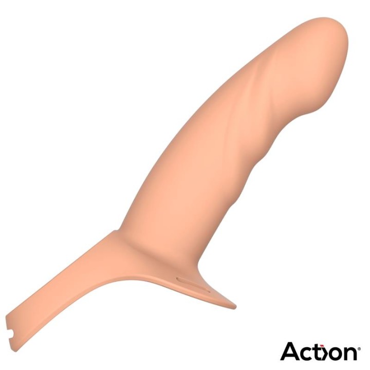 Strap-On with Hollow Dildo Premium Silicone Size L Flesh - AC-506 - Teknashop Ltd